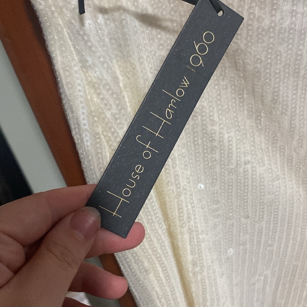 HOUSE OF HARLOW 1960• Size US 6• Sequin Cream Lined Pants - Picture 5 of 7